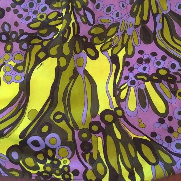 Milly of NY Halter Dress Silk Cotton Abstract Pleated Lined V-neck Women Size 4 - Picture 7 of 16